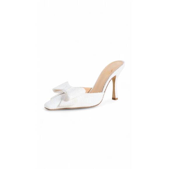 NALEBE Shoes - NEW NALEBE dimante glitter high heel mule bridal in white